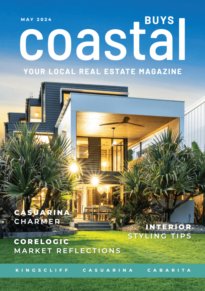 Cover of Coastal Buys Magazine May 2024 issue featuring image of house in Casuarina